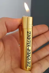 Kişiye Özel Isim Baskılı Clipper Metal Çakmak, Kutulu Metal Çakmak, Gold Clipper Çakmak