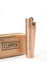Kişiye Özel  Rose Gold Parlak Taşlı Metal Clipper  Çakmak