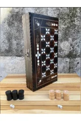 Ahşap Orjinal Sedefli El Yapımı Tavla, Antep El Yapımı Tavla