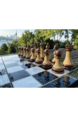 Premium Satranç Takımı Eşsiz Metal Ve Pleksi Taşlar Ve Mermer Desenli Satranç Tahtası