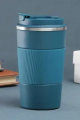Kişiye Özel Petrol Yeşili Termos Bardak 500ml, Kaydırmaz Taban, Çay Kahve Termosu, Araç Kupa Termos