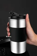 Kişiye Özel 500 ml Metal Termos Mug Kupa, Çay Kahve Kamp Termos, Paslanmaz Çelik Araç Içi Termos