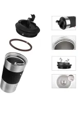 Kişiye Özel 500 ml Metal Termos Mug Kupa, Çay Kahve Kamp Termos, Paslanmaz Çelik Araç Içi Termos