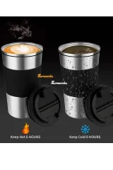 Kişiye Özel 500 ml Metal Termos Mug Kupa, Çay Kahve Kamp Termos, Paslanmaz Çelik Araç Içi Termos