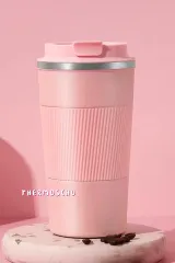 Kişiye Özel Isim Baskılı 500 ml Termos Mug Kupa, Çay Kahve Termos, Paslanmaz Çelik Araç Içi pembe Termos