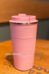 Kişiye Özel Isim Baskılı 500 ml Termos Mug Kupa, Çay Kahve Termos, Paslanmaz Çelik Araç Içi pembe Termos