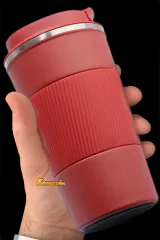 Kişiye Özel Isim Baskılı 500 ml Katmanlı Paslanmaz Çelik Termos Bardak Mug Araç Kahve Çay Termos kırmızı termos