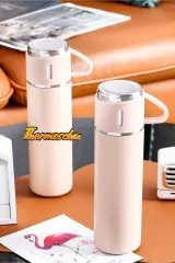 Kişiye Özel Isimli 500 ml Paslanmaz Çelik Bardaklı Pembe Termos, Çay Kahve Termos,piknik Kamp Ofis Termos