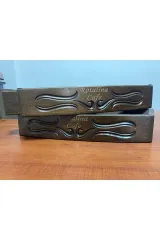 Kişiye Özel Lüx Ahşap Oval Oymalı Okey Takımı Taşlar Dahildi
