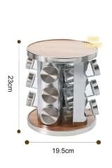 Anneler Günü Için 3 Katlı 12'li 360 Derece Dönebilen Cam Tuz Ve Baharatlık Seti