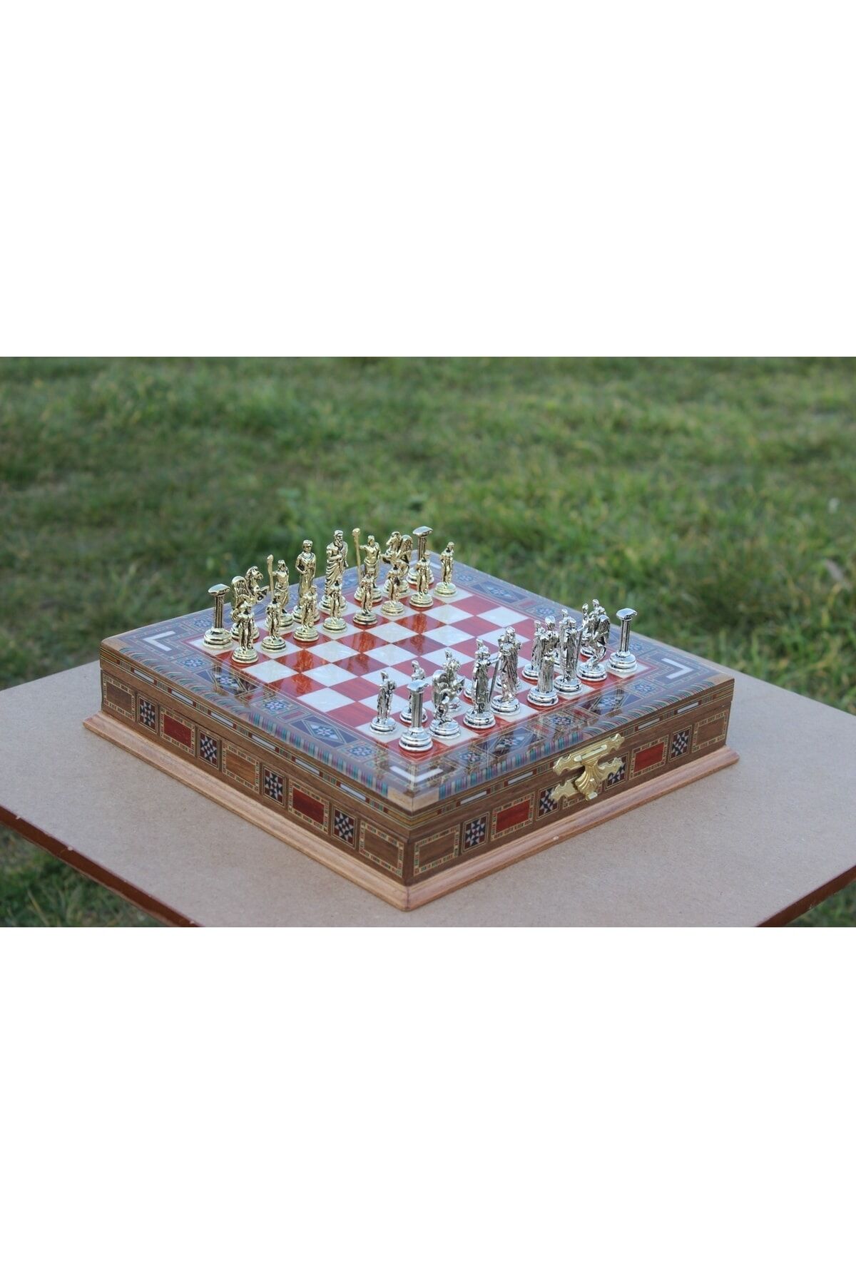 Metal Satranç Seti, El Yapımı Satranç Seti, Lüks Dekoratif, Klasik, Ahşap Satranç Seti
