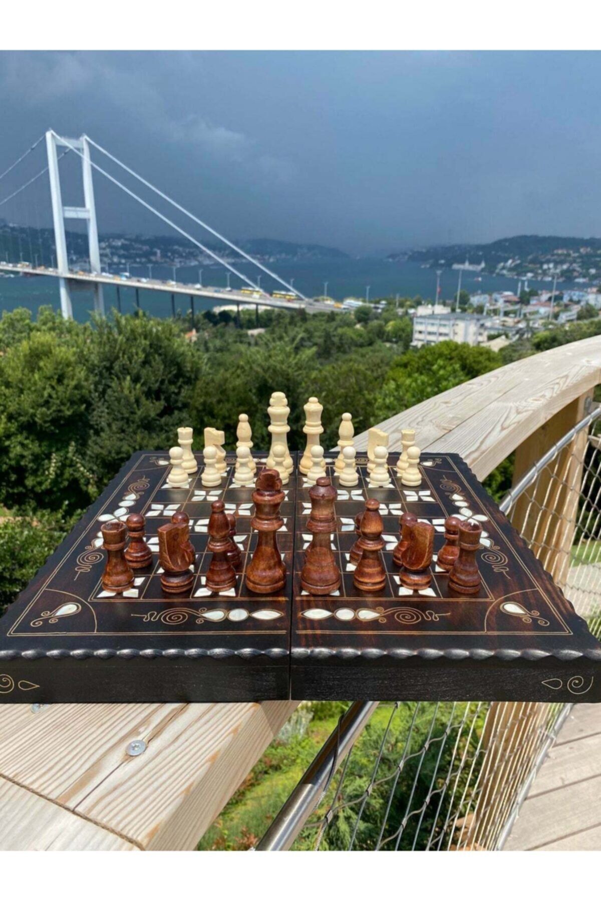 El Yapımı Satranç Takımı, Ahşap Figürlü Tavla Full Ahşap Malzeme