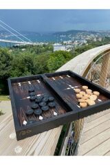 El Yapımı Satranç Takımı, Ahşap Figürlü Tavla Full Ahşap Malzeme