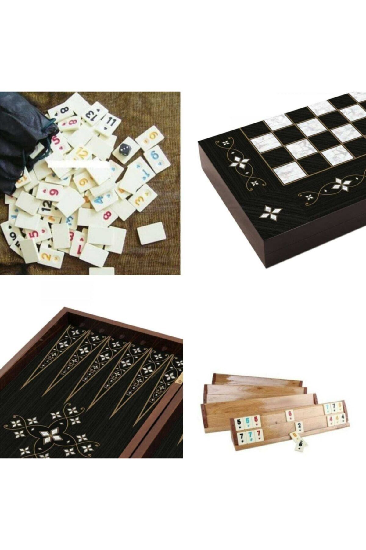 Ahşap Tavla Okey Seti Star Oyun Mine Tavla