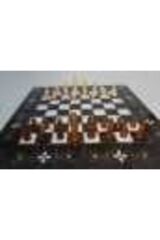 Ahşap Satranç Tavla Dama Antik Kaplama Mine Tavla Büyük Boy- Tavla Satranç Dama 3 Ü Bir Arada