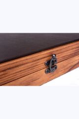 Helena Wood Art Tuana Büyük Ceviz Tavla - Ahşap Satranç Tavla Dama 3 Oyun Bir Arada