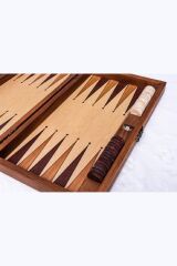 Helena Wood Art Tuana Büyük Ceviz Tavla - Ahşap Satranç Tavla Dama 3 Oyun Bir Arada