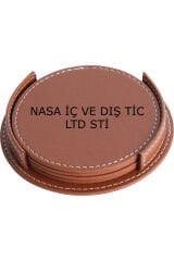 KİŞİYE ÖZEL Suni Deri Bardak Altlığı Çay Kahve Içecek Altlığı SİYAH MASA BARDAK ALTLIĞI