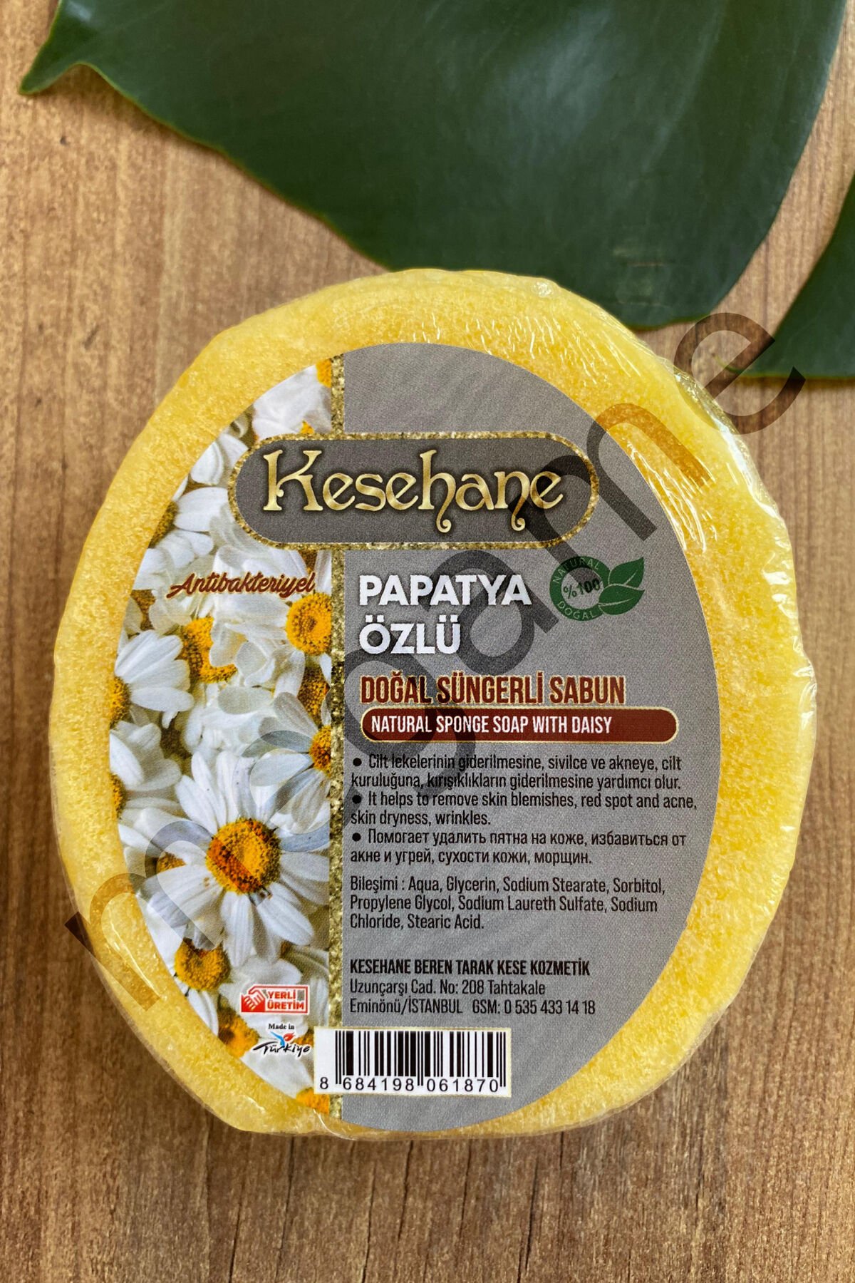 KESEHANE PAPATYA DOĞAL SÜNGERLİ SABUN %100 DOĞAL YÜZ TEMİZLEME SABUNU