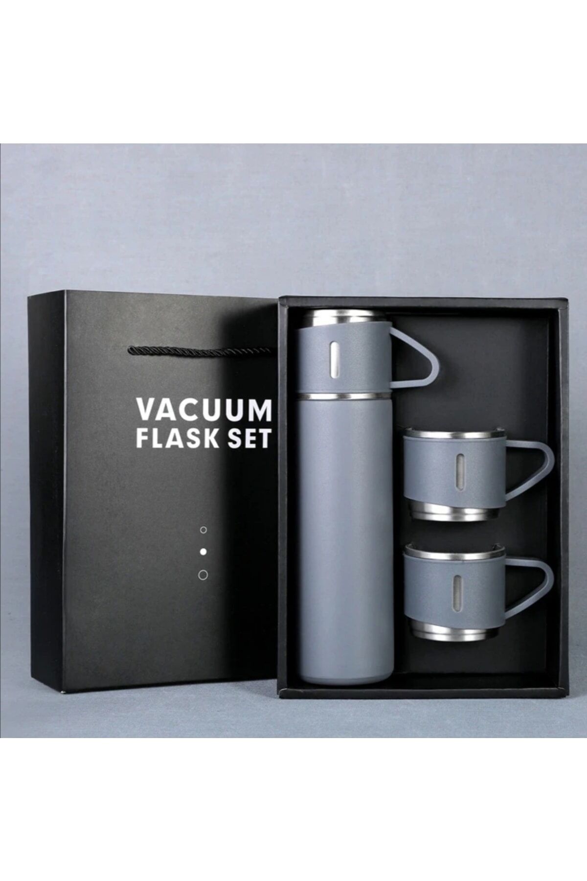 Paslanmaz Çelik Termos 3 Bardaklı Hediyelik Termos