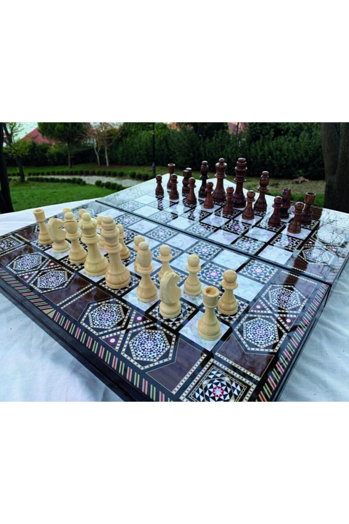 Sedef Desenli Tavla, Suriye Tavla, Lüx Tavla, Ahşap Tavla Satranç, Lüx Satranç, Tavla Satranç Dama