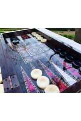 Sedef Desenli Tavla, Suriye Tavla, Lüx Tavla, Ahşap Tavla Satranç, Lüx Satranç, Tavla Satranç Dama