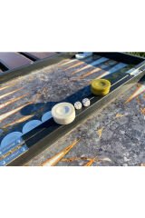 MERMER DESEN TAVLA SETİ, AHŞAP TAVLA DAMA SETİ, LÜX KLASİK TAVLA SETİ