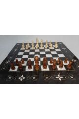 Ahşap Tavla Satranç Dama Ahşap Pullu Ve Satranç Taşlı - Tavla Satranç Dama 3 Ü Bir Arada