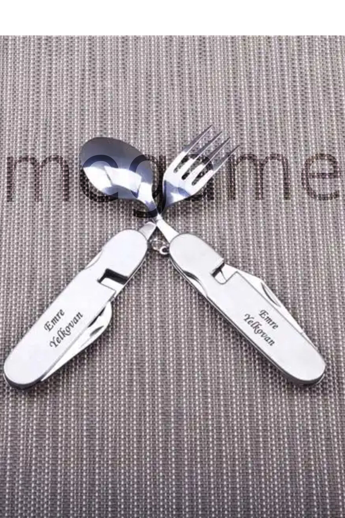 kişiye özel Ortadan Ayrılabilir Çok Amaçlı  Çatal Kaşık Bıçak Kiti Çakı Seti