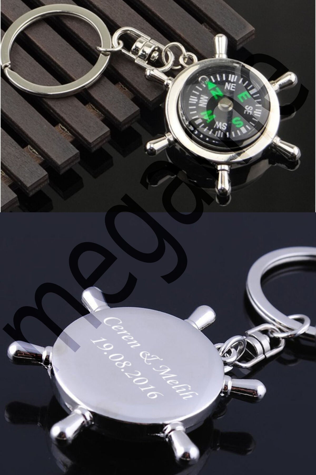 Kişiye Özel Metal Pusula Anahtarlık ,özel isim baskılı  , Kamp Yürüyüş Dağcılık  Faydalı Araçlar