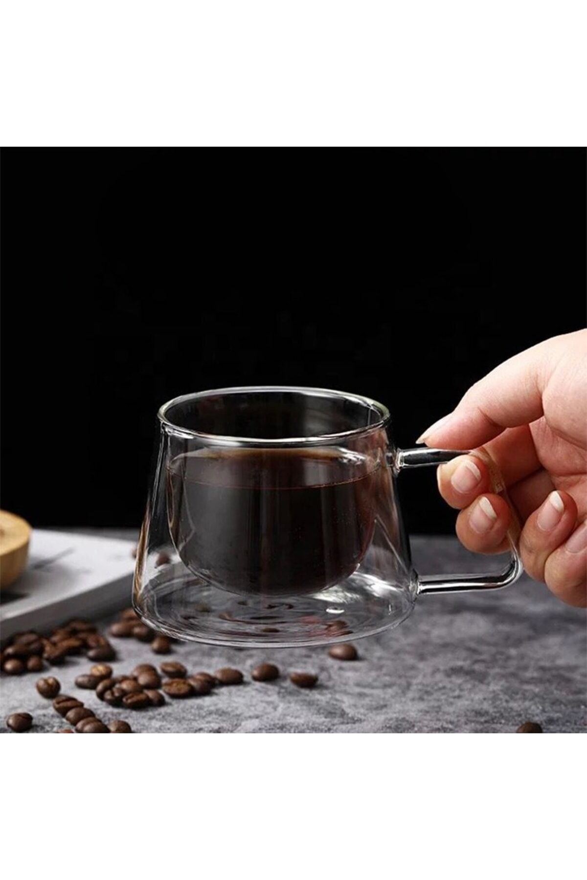 Çift Cidarlı Bardak, Isıya Dayanıklı Bardak, Kahve Bardağı, Şeffaf Cidarlı Bardak,