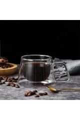 Çift Cidarlı Bardak, Isıya Dayanıklı Bardak, Kahve Bardağı, Şeffaf Cidarlı Bardak,