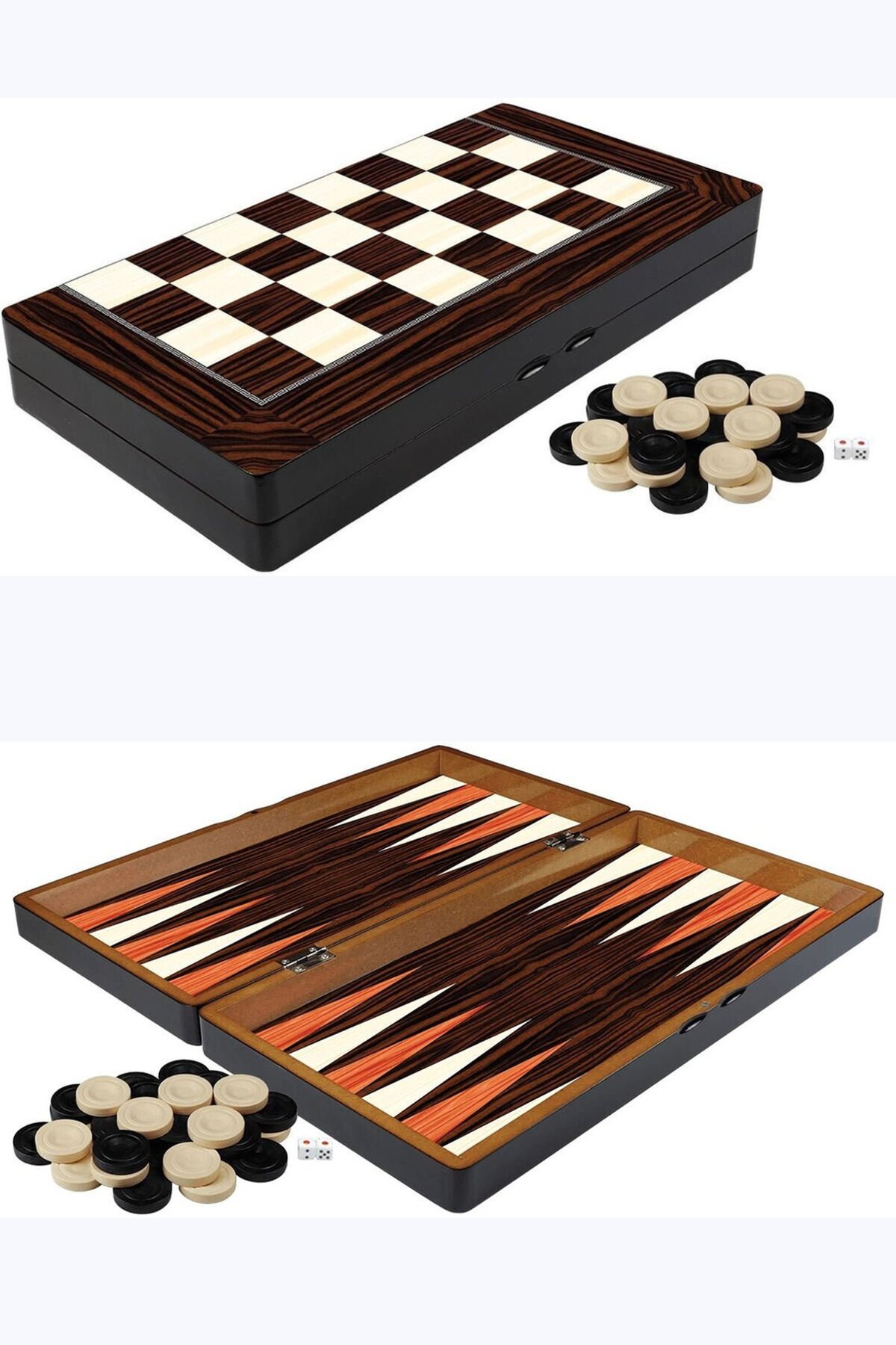 Ahşap Pullu Tavla , Ceviz Ahşap Tavla 50*50 Cm Büyük Boy Tavla, Cilalı Tavla