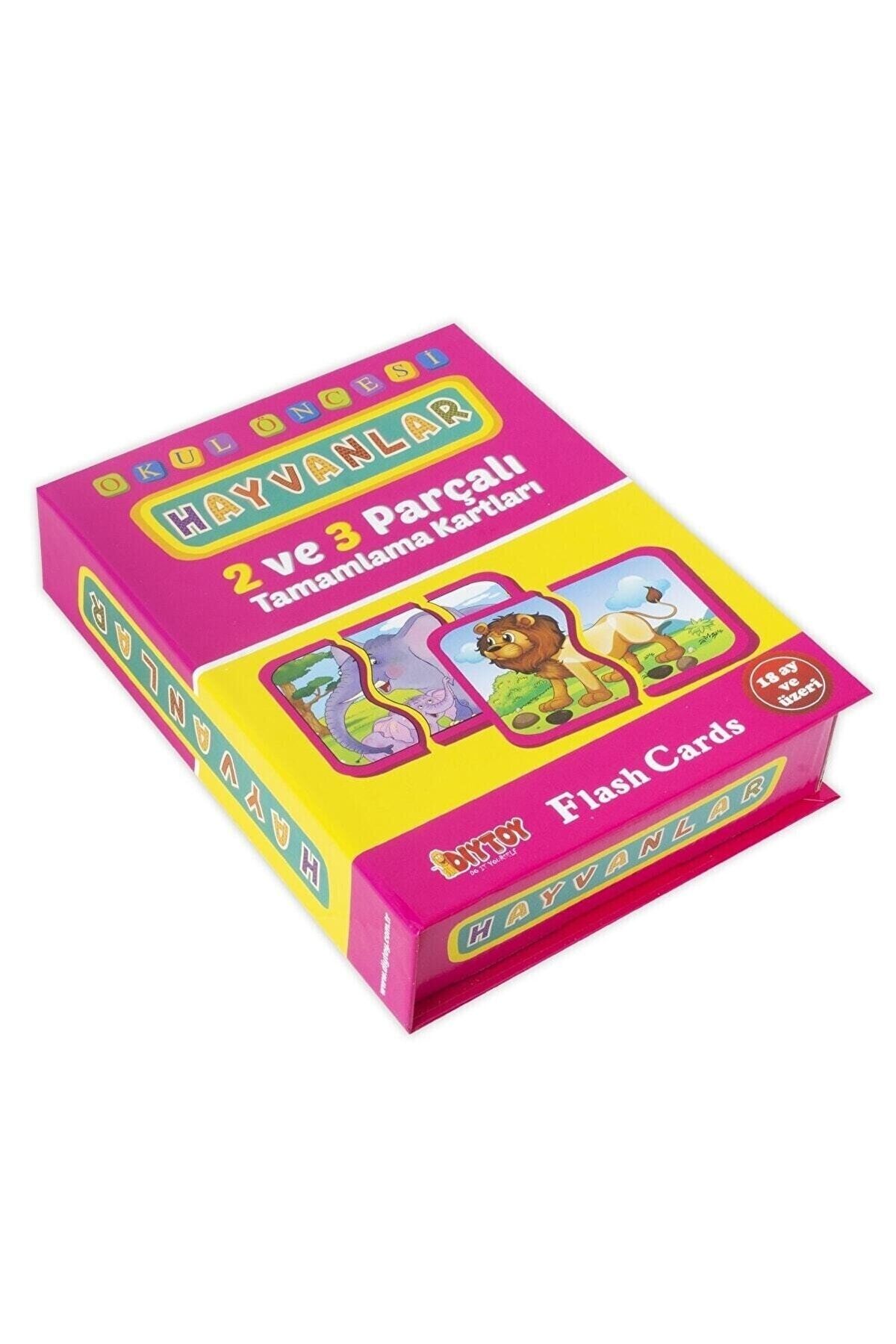 Parça Tamamlama Kartları Hayvanlar Puzzle Yapboz Zek Geliştirici Oyun Seti, Etkinlik Kitabı