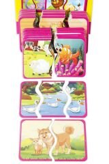 Parça Tamamlama Kartları Hayvanlar Puzzle Yapboz Zek Geliştirici Oyun Seti, Etkinlik Kitabı