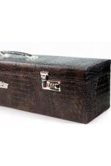 Orijinal Elit Ahşap Okey Deri Kaplama Timsah Derisi Modeli Lüx Okey Takımı Premium