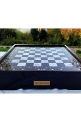 Lüks Metal Satranç Takımı - Birinci Sınıf Krom Kaplama 40x40 Cm Sandıklı Klasik Metal Satranç