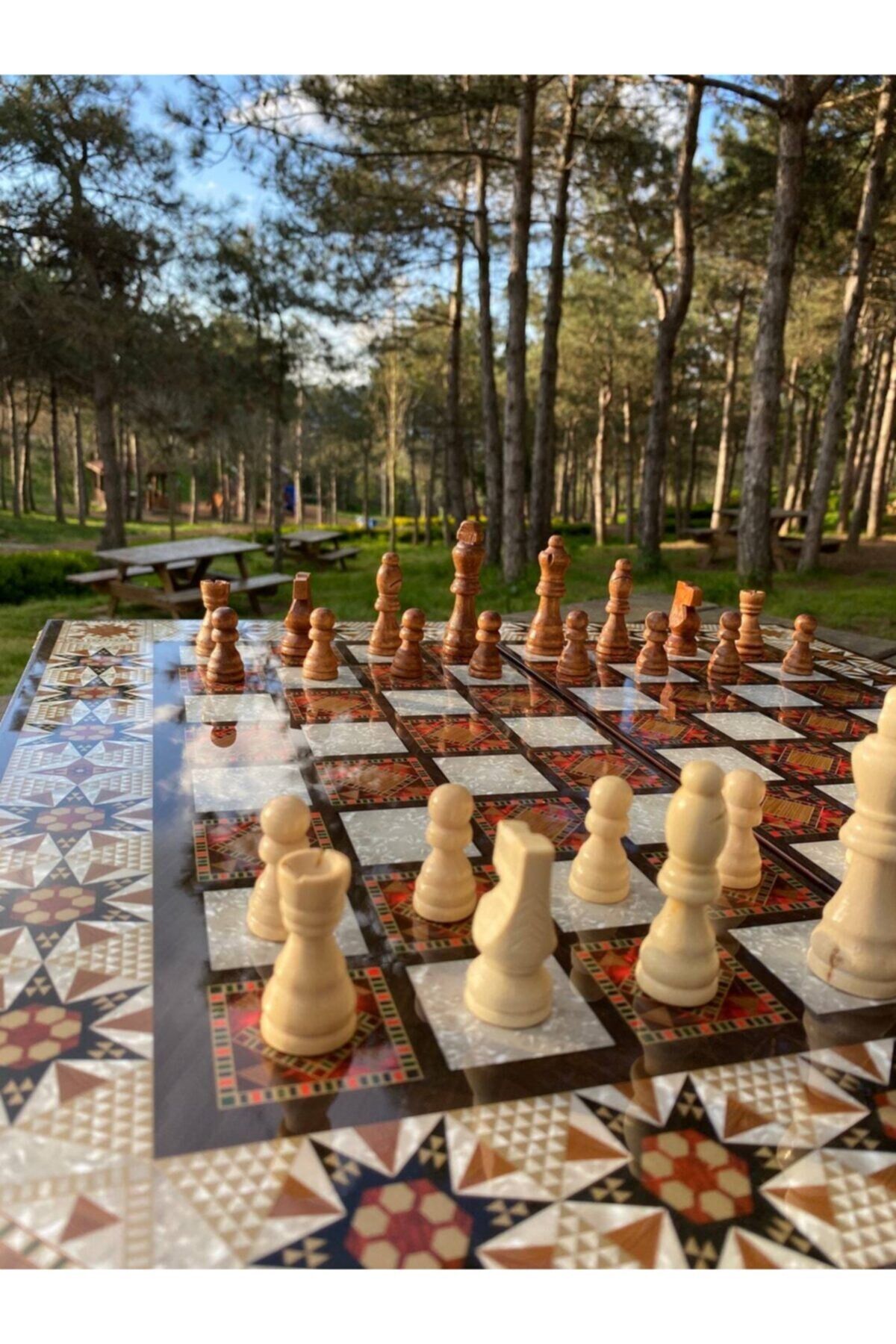 Ahşap Satranç Ve Tavla Takımı, Lüks Tavla Tahtası, Ahşap Satranç Taşlı Tavla Takımı