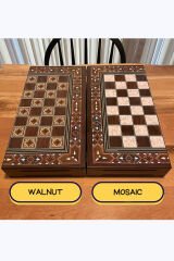 Sevgililer Günü Için Hediyelik Kişiye Özel Ahşap Satranç Ve Tavla Takımı, Ahşap Tavla Pulları