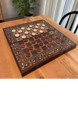 Sevgililer Günü Için Hediyelik Kişiye Özel Ahşap Satranç Ve Tavla Takımı, Ahşap Tavla Pulları