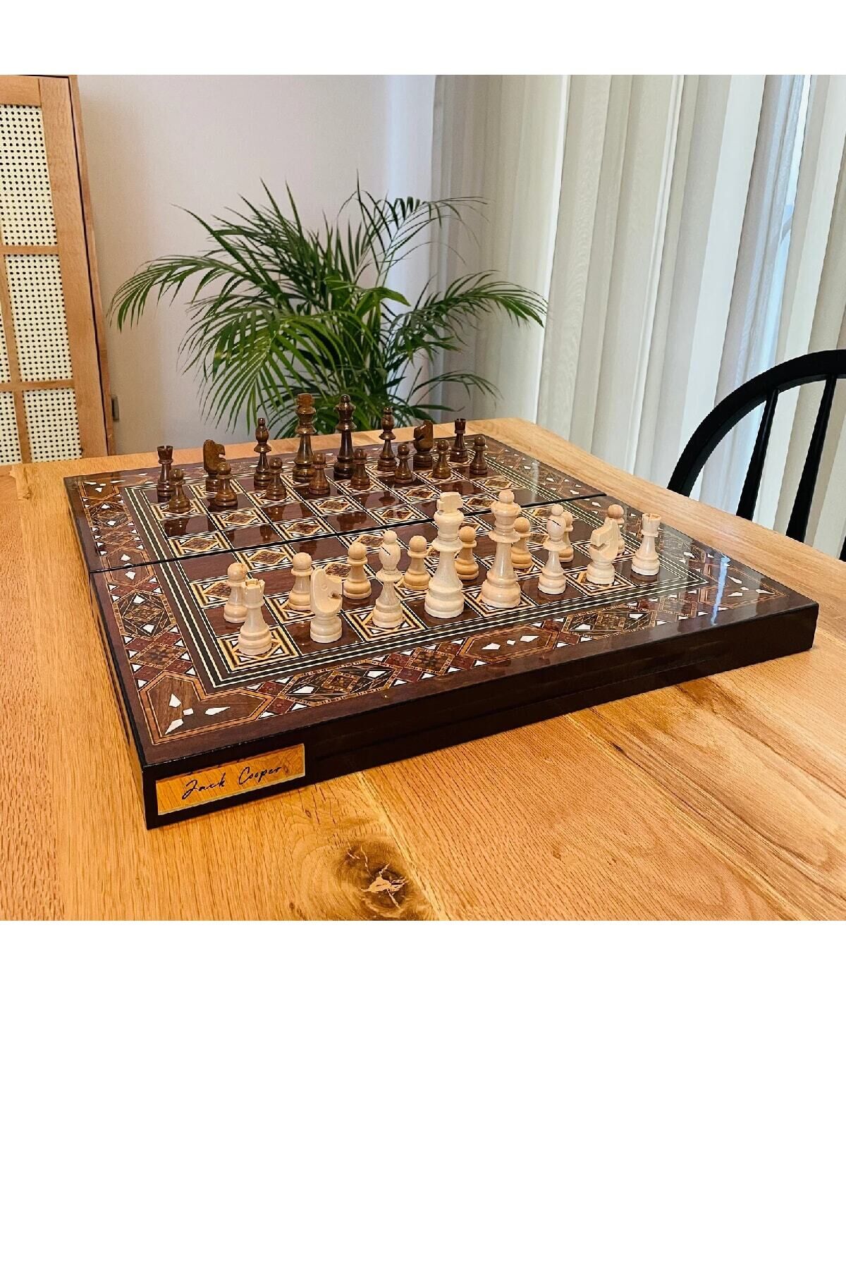 Sevgililer Günü Için Hediyelik Kişiye Özel Ahşap Satranç Ve Tavla Takımı, Ahşap Tavla Pulları