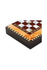 Ahşap Pullu Tavla Dama Satranç Seti Star Sahra Tavla - Tavla Satranç Dama 3 Ü Bir Arada