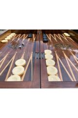 Star Antik Ceviz Tavla Ve Satranç Takımı, Plastik Taşlı Satranç Takımı Kalın Kasalı Lüx Cilalı Tavla