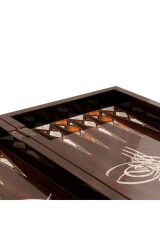 Osmanlı Desen Tavla, Kişiye Özel Hediyelik, Ahşap, Kalın Kasalı, Lüx, Cilalı Tavla