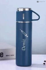 Anneler Günü Için Hediyelik Kişiye Özel 500 ml Paslanmaz Bardaklı Termos, Çay Kahve Termos,