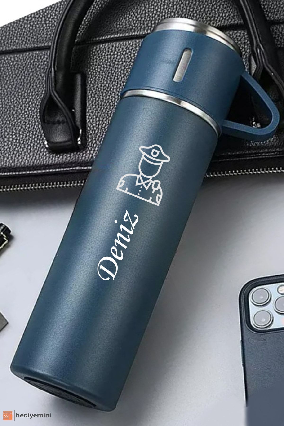 Anneler Günü Için Hediyelik Kişiye Özel 500 ml Paslanmaz Bardaklı Termos, Çay Kahve Termos,