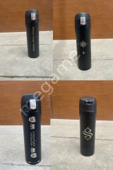 Kişiye Özel Siyah Kilitli Termos 450 Ml, Çay Kahve Kamp Termos, Vakumlu Termos, Soğuk Sıcak Termos