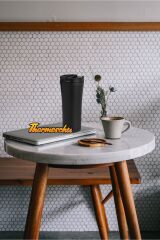 Kişiye Özel Siyah Kilitli Termos 500 Ml, Çay Kahve Kamp Termos, Vakumlu Termos, Soğuk Sıcak Termos