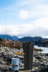 Kişiye Özel Siyah Kilitli Termos 500 Ml, Çay Kahve Kamp Termos, Vakumlu Termos, Soğuk Sıcak Termos