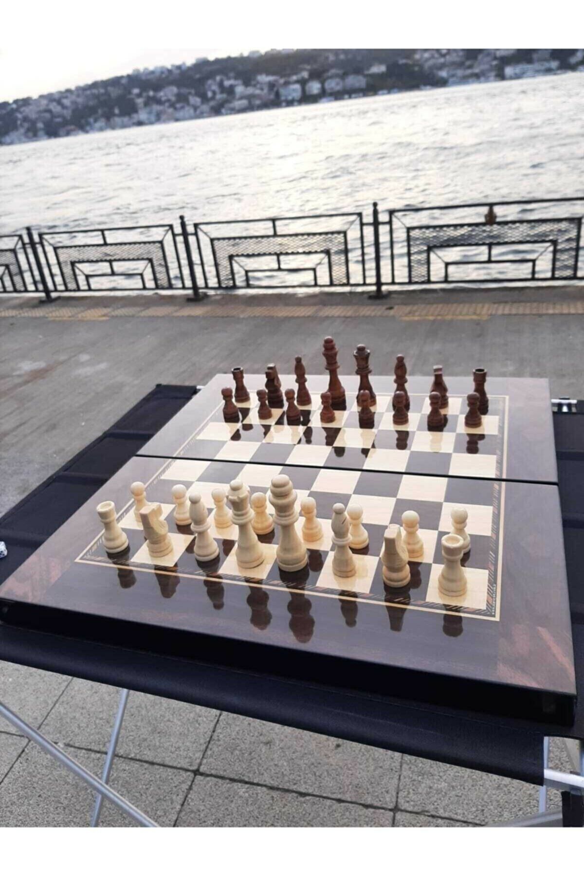 Kişiye Özel Ahşap Satranç Tavla Seti, Ahşap Figürlü Satranç Takımı, Iki Oyun Bir Arada